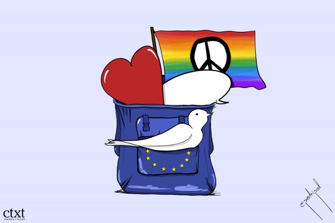 UE, belicismo, paz, diplomacia. / Pedripol 